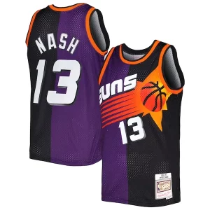 Stunning Steve Nash Phoenix Suns Hardwood Classics 1996/97 Split Swingman Jersey   Purple/Black to elevate your game - day look