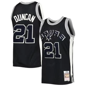Premium Tim Duncan San Antonio Spurs 1998/99 Hardwood Classics Off Court Swingman Jersey   Black a must - have for collectors