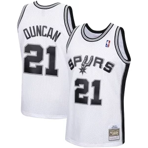 Stunning Tim Duncan San Antonio Spurs 1998/99 Hardwood Classics Swingman Jersey   White to stand out at the arena