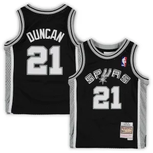 Stunning Tim Duncan San Antonio Spurs Preschool 1998/99 Hardwood Classics Throwback Team Jersey   Black to elevate your game - day look
