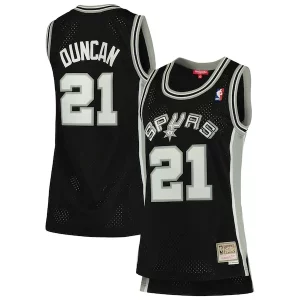 Fantastic Tim Duncan San Antonio Spurs Women's 1998/99 Hardwood Classics Swingman Jersey   Black to elevate your game - day look