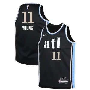 Premium Trae Young Atlanta Hawks Nike Youth Swingman Replica Jersey   City Edition   Black for passionate basketball fans