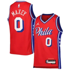 Gorgeous Tyrese Maxey Philadelphia 76ers Jordan Brand Youth Swingman Jersey   Statement Edition   Red a must - have for collectors