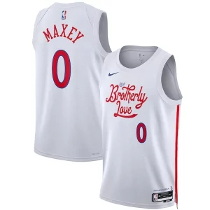 Superb Tyrese Maxey Philadelphia 76ers Nike Unisex 2022/23 Swingman Jersey   City Edition   White for passionate basketball fans