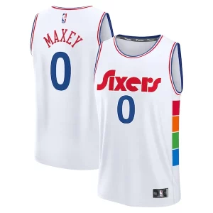 Stunning Tyrese Maxey Philadelphia 76ers 2024/25 Fast Break Player Jersey   City Edition   White for ultimate sports enthusiasts