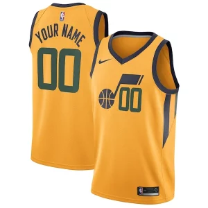 Exquisite Utah Jazz Nike Swingman Custom Jersey   Statement Edition   Gold perfect for showing team spirit
