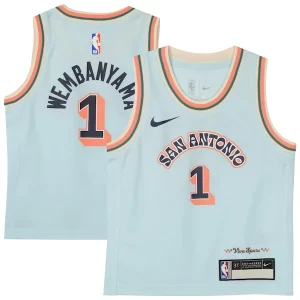 Exquisite Victor Wembanyama San Antonio Spurs Nike Preschool 2024/25 Swingman Player Jersey   City Edition   Light Blue perfect for showing team spirit