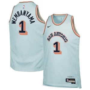 Stunning Victor Wembanyama San Antonio Spurs Nike Youth 2024/25 Swingman Player Jersey   City Edition   Light Blue for passionate basketball fans