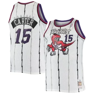 Stunning Vince Carter Toronto Raptors 1998/99 Big & Tall Hardwood Classics Swingman Jersey   White/Purple a must - have for collectors