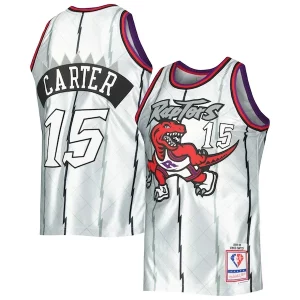 Superb Vince Carter Toronto Raptors 1998/99 Hardwood Classics 75th Anniversary Swingman Jersey   Platinum for passionate basketball fans