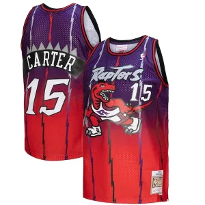 Gorgeous Vince Carter Toronto Raptors 1998/99 Hardwood Classics Fadeaway Swingman Player Jersey   Red/Purple to elevate your game - day look