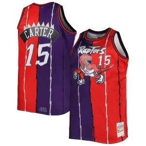 Charming Vince Carter Toronto Raptors Big & Tall Hardwood Classics 1998/99 Split Swingman Jersey   Purple/Red for passionate basketball fans