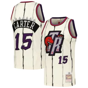 Gorgeous Vince Carter Toronto Raptors Chainstitch Swingman Jersey   Cream for ultimate sports enthusiasts