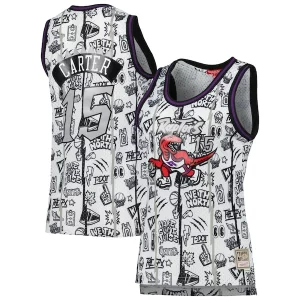 Charming Vince Carter Toronto Raptors Women's 1998 Doodle Swingman Jersey   White for ultimate sports enthusiasts