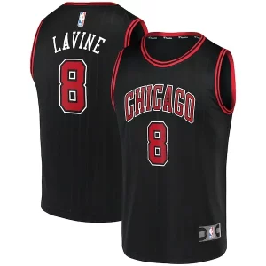 Stunning Zach LaVine Chicago Bulls Fast Break Team Replica Jersey Black   Statement Edition for ultimate sports enthusiasts