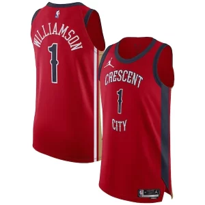 Magnificent Zion Williamson New Orleans Pelicans Jordan Brand Authentic Jersey   Association Edition   Red for passionate basketball fans