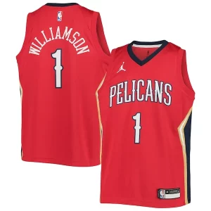 Superb Zion Williamson New Orleans Pelicans Jordan Brand Youth 2020/21 Swingman Player Jersey   Statement Edition   Red to elevate your game - day look